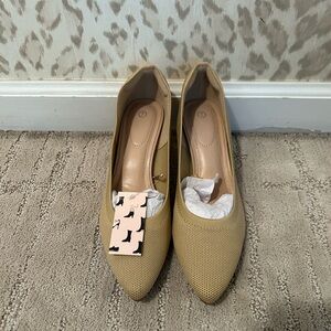 Stretch fabric Beige Women's Kitten Heel